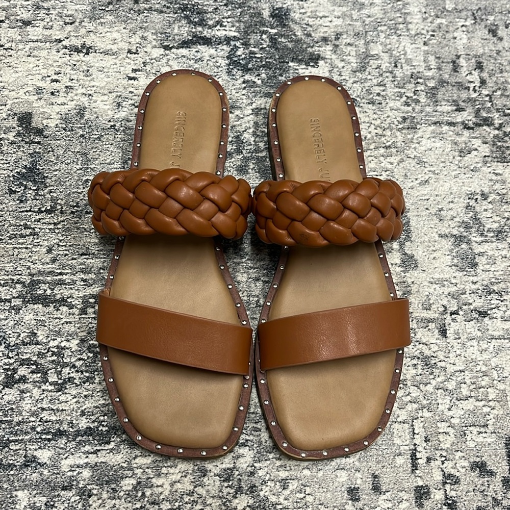 Sincerely Jules Brown Studded Sandals